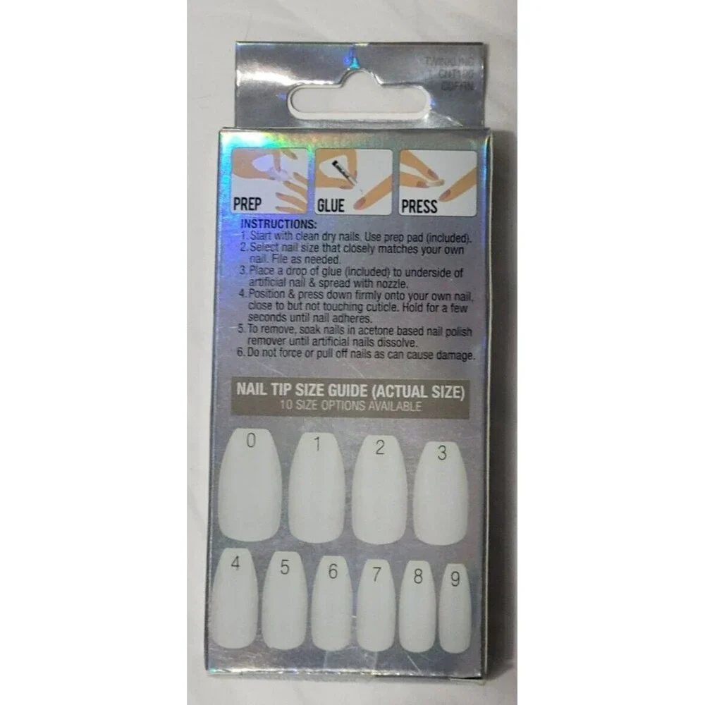 LA Colors Pixie Holographic 33 Piece Nail Tip Kit Twinkling CNT100 Coffin